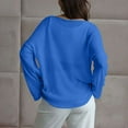 thumbnail image 4 of Qulqfy Lightweight Sweaters Women Knitting Cotton Blue Oversized Beach Long Sleeve Sweaters Pullover Tops for Women L, 4 of 5
