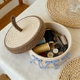 thumbnail image 5 of UUHYTG Rope Cake Shaped Storage Basket with Lid, Decorative Organizer for Toys Keys and Small Items in Bedroom Nursery or Living Room, Soft Flexible Space-Saving Storage, 5 of 6