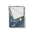 thumbnail image 2 of Saying Soft Flannel Fleece Throw Blanket, Retro Poster with Chocolate Biscuits and a Glass of Milk Night Words, Cozy Plush for Indoor and Outdoor Use, 50" x 70", Multicolor, by Ambesonne, 2 of 5