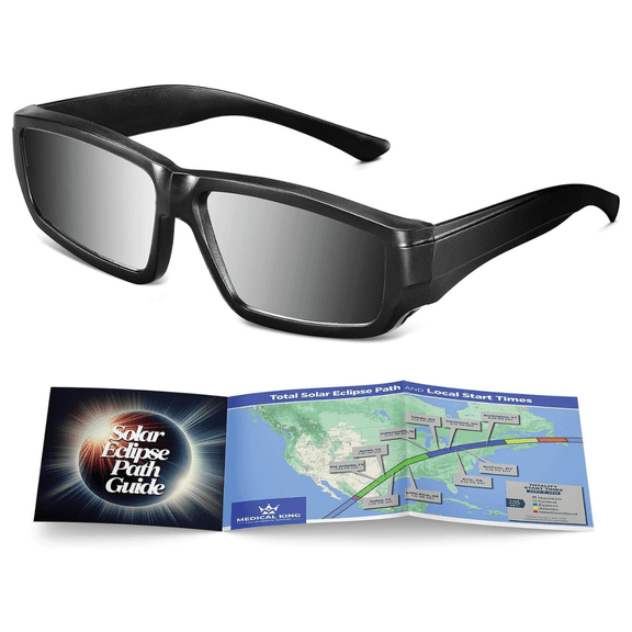 medical king 2024 CE and ISO Certified Solar Eclipse Protective Eyewear, 5.75" x 1.50" x 0.12"