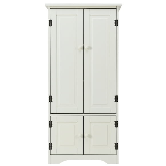 Topbuy Bedroom Accent Storage Floor Cabinet Adjustable Shelves Off White