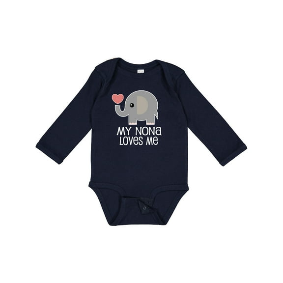Inktastic My Nona Loves Me Grandchild Boys or Girls Long Sleeve Baby Bodysuit