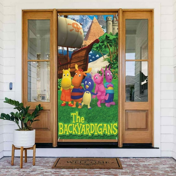 Door Banner Decorations The Backyardigans Porch Sign Banner Indoor Outdoor Wall Home Party Supplies 72.8 x 35.4 Inch