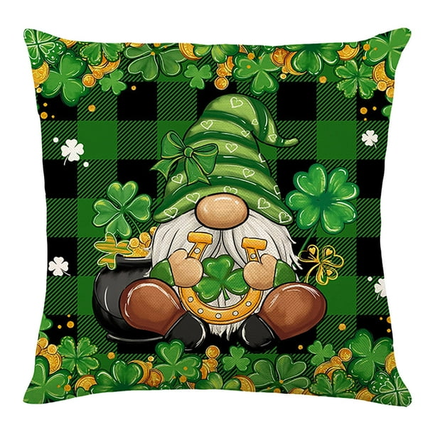 Irish Printed Pillow Cover Patrick's Day Decorative Sofa Pillow Seat Cushion