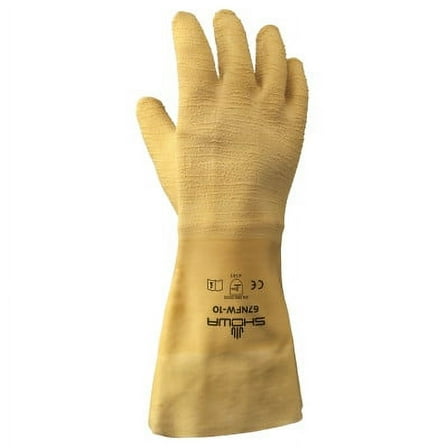 Showa Cut-Resistant Coated Gloves, Cut Level 2 ,Latex ,Rough ,10 1 PR 67NFW-10