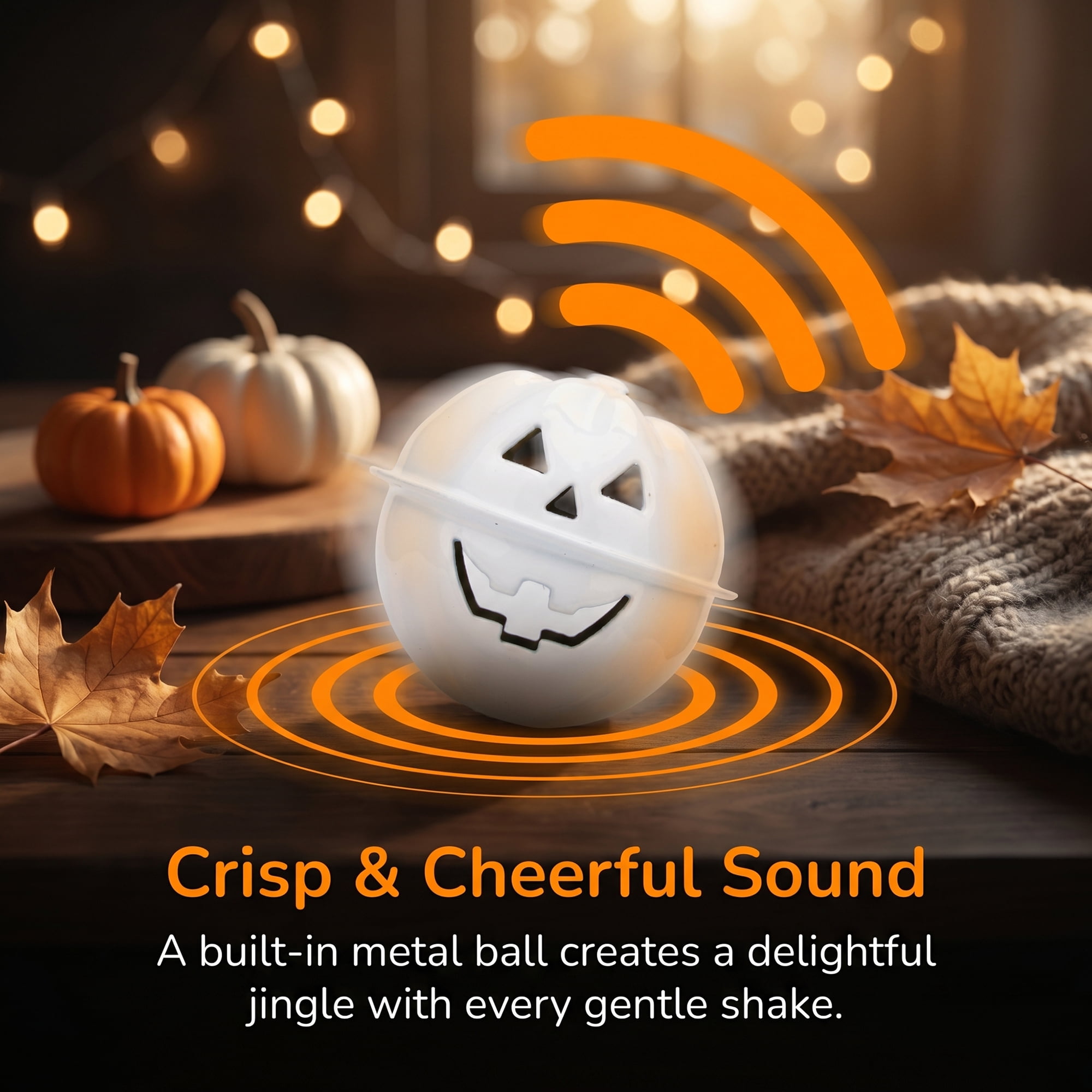 Unique Bargains 10Pcs Pumpkin Halloween Craft Round Bells White 1.2" x 1.2" x 1.2"