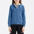 thumbnail image 3 of CYRBOKO Boys Hooded Sweatshirts, Thermal Sports Full Zip Long Sleeve Fleece Outerwear Blue Size 10-12 T, 3 of 3