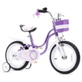 thumbnail image 1 of RoyalBaby Princess Girl Bicycle 16" w/ Training Wheels & Kickstand, Swan/Purple, 1 of 12