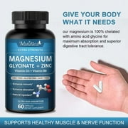 (2 Pack)Magnesium Glycinate 500mg | Chelated for Easy Absorption | Highly Purified Essential | for Muscle, Joint, Heart, Digestive Health