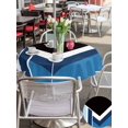 thumbnail image 5 of Outdoor Tablecloth with Umbrella Hole for Patio/Picnic/Party/Camping, Abstract Blue Black Waterproof Table Cloth Round Cover Washable, Modern Geometric Color Blocks (Dia 60"), 5 of 8