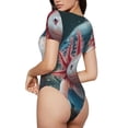 thumbnail image 2 of Fotbe Bubbles Axolotl Fantasy Body de Mujer con Cuello Redondo y Mangas Cortas, Sin Mangas Ajustado, Suave, Cómodo y Básico-Small, 2 of 7