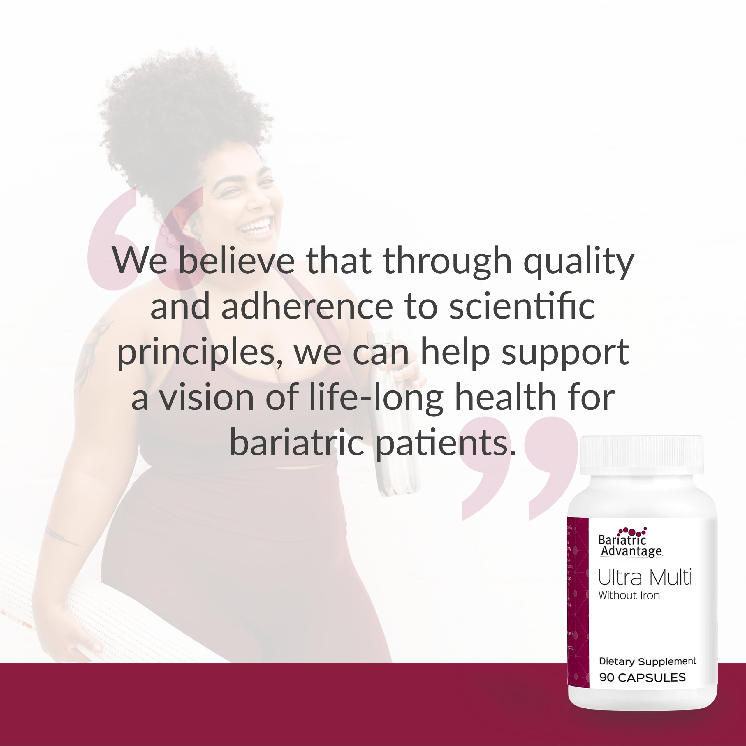 Bariatric Advantage Ultra Multi Without Iron - High Potency Multivitamin - For Bariatric Surgery Patients - Bariatric Multivitamin Capsule - With Calcium, Vitamin C & More - 90 Capsules