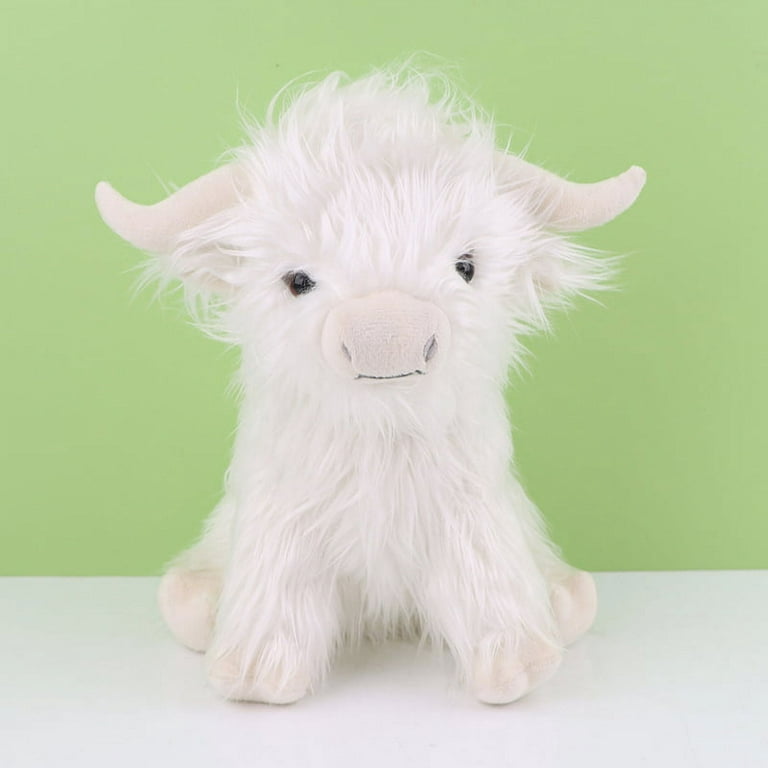 25cm Simulation Highland Cow Plush Animal Doll Soft Stuffed Highland Cow  Plush Toy Kawaii Kids Baby Gift Toy Home Room Decor 