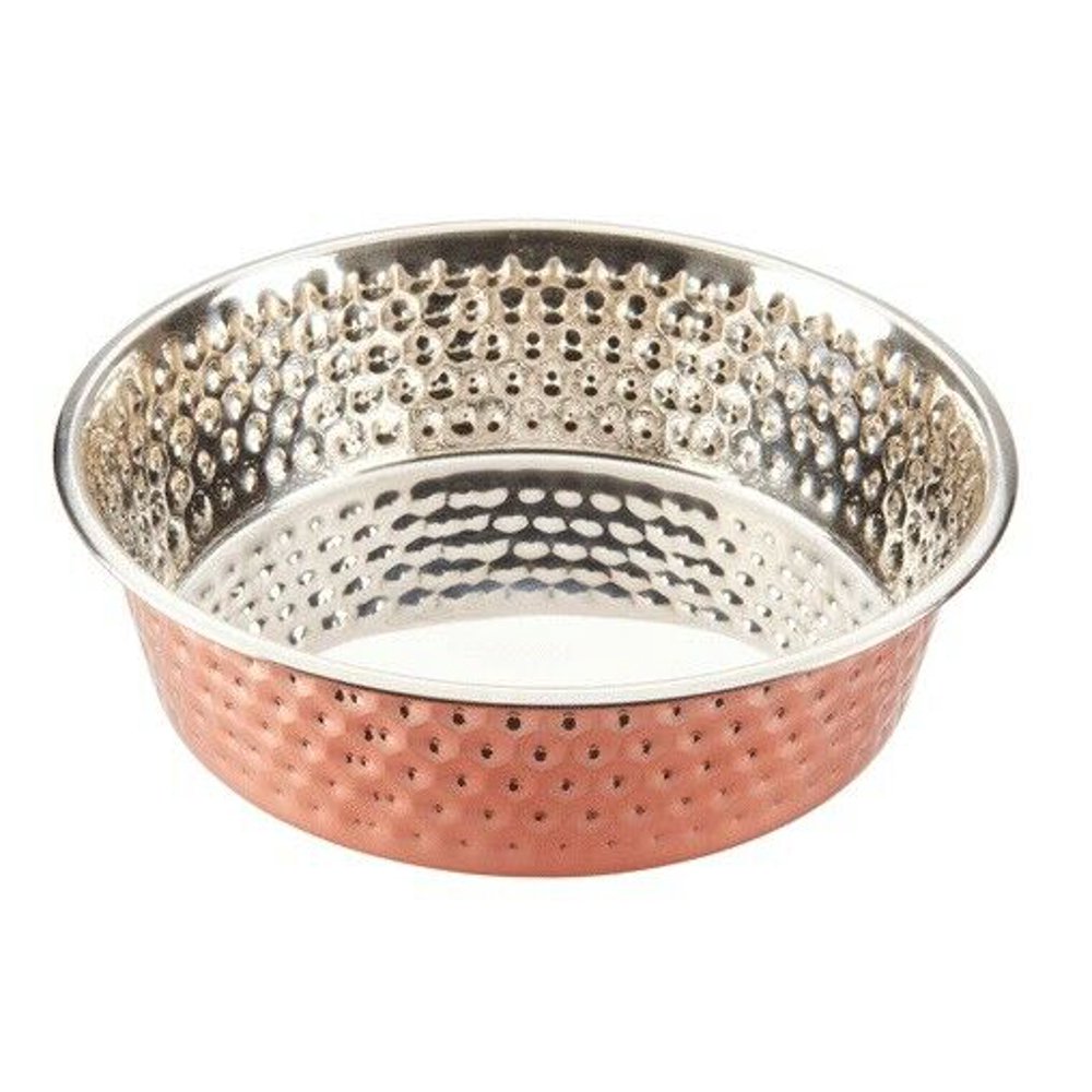 Hammered Copper Dog Bowls Elegant Design Stainless Steel Pet