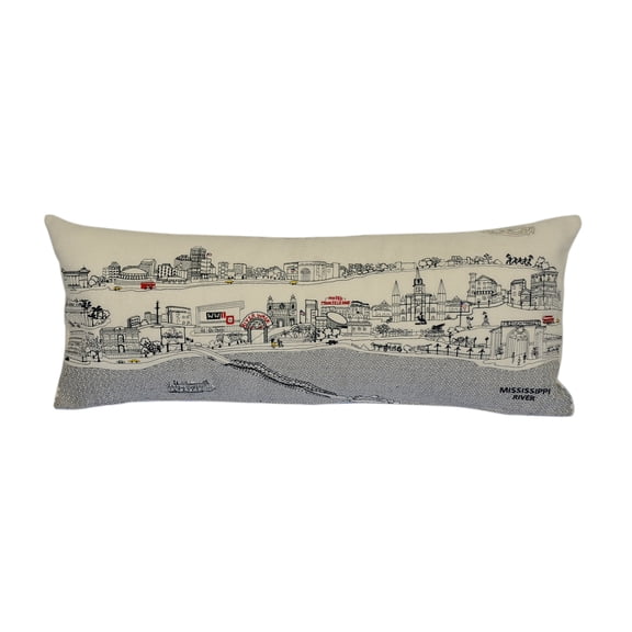 Beyond Cushions New Orleans Queen Day Embroidered Skyline Pillow