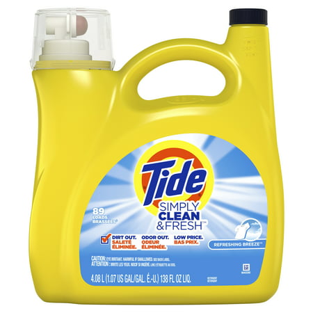 Tide Simply Clean & Fresh Liquid Laundry Detergent, Refreshing Breeze, 89 Loads 138 fl (Best Laundry Detergent For Newborns)