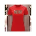 thumbnail image 1 of Playera Blusa Con Estampado Merry Christmas Estilo Animal Print Ropa Para Mujer Color Rojo Talla Chica Marca Emil SaEs, 1 of 4