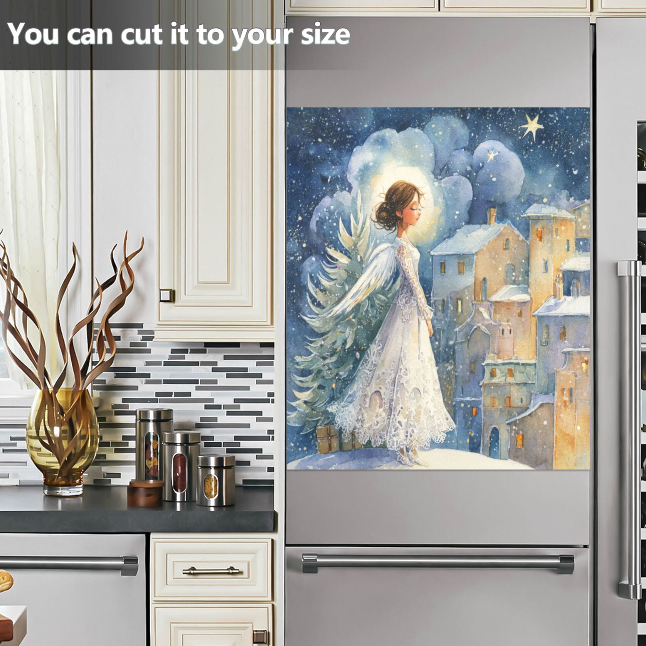 Dishwasher Magnetic Refrigerator Magnet Cover Sticker Home Decorative 23"x26" Wedding Angel