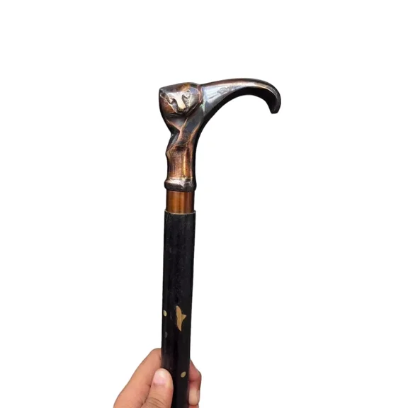 Handmade Texas-Style Walking Stick Cane Stained Mahogany, Unique and Durable Gift for Outdoor Lovers and Collectors
