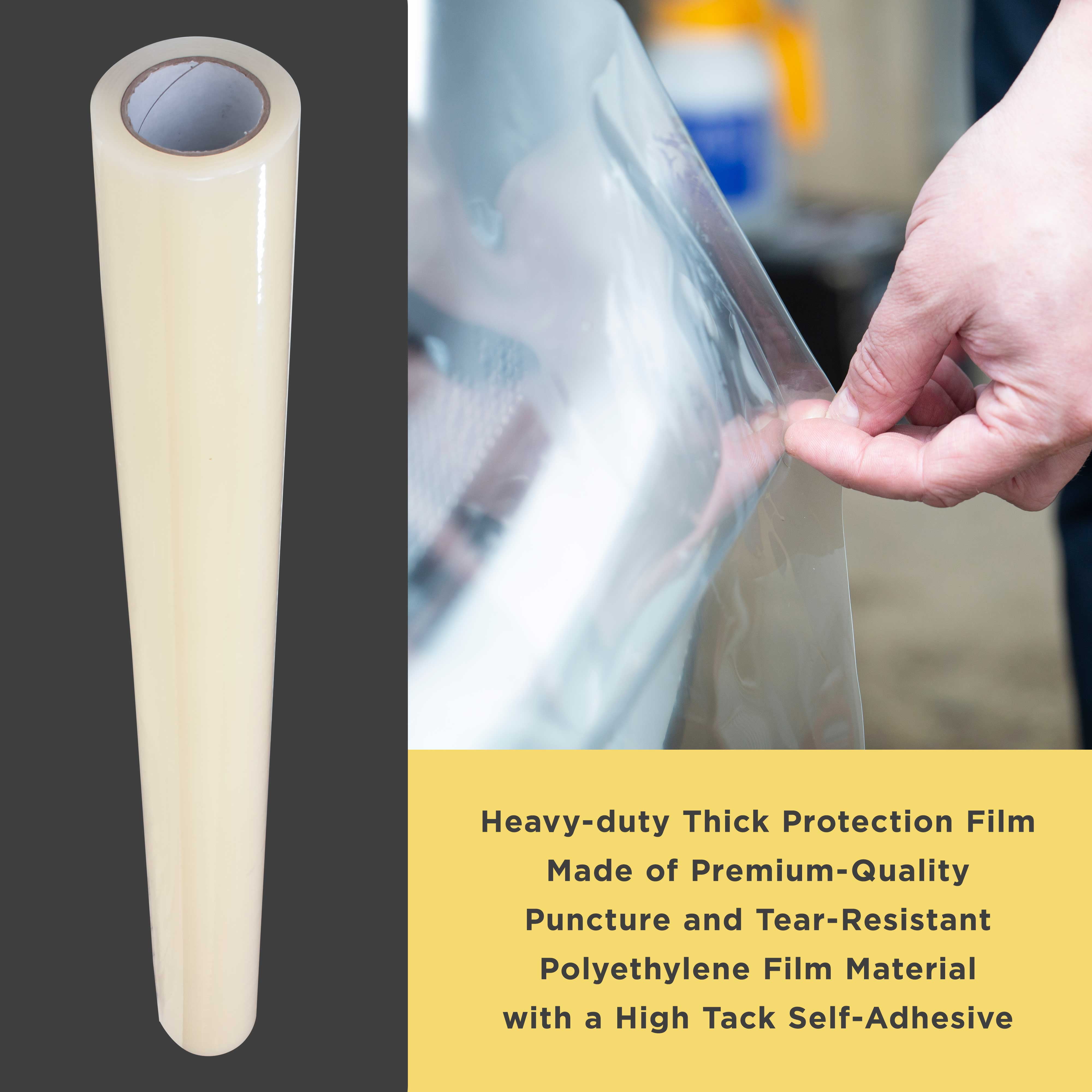 Dura-Gold Crash Wrap Film, 36-inch x 100' Roll - Strong Clear Auto Collision Wrap, Weather, Rain, Dust Protection for Damaged Vehicles, Broken Car Windows Windshields - Attaches Securely, Easy Removal