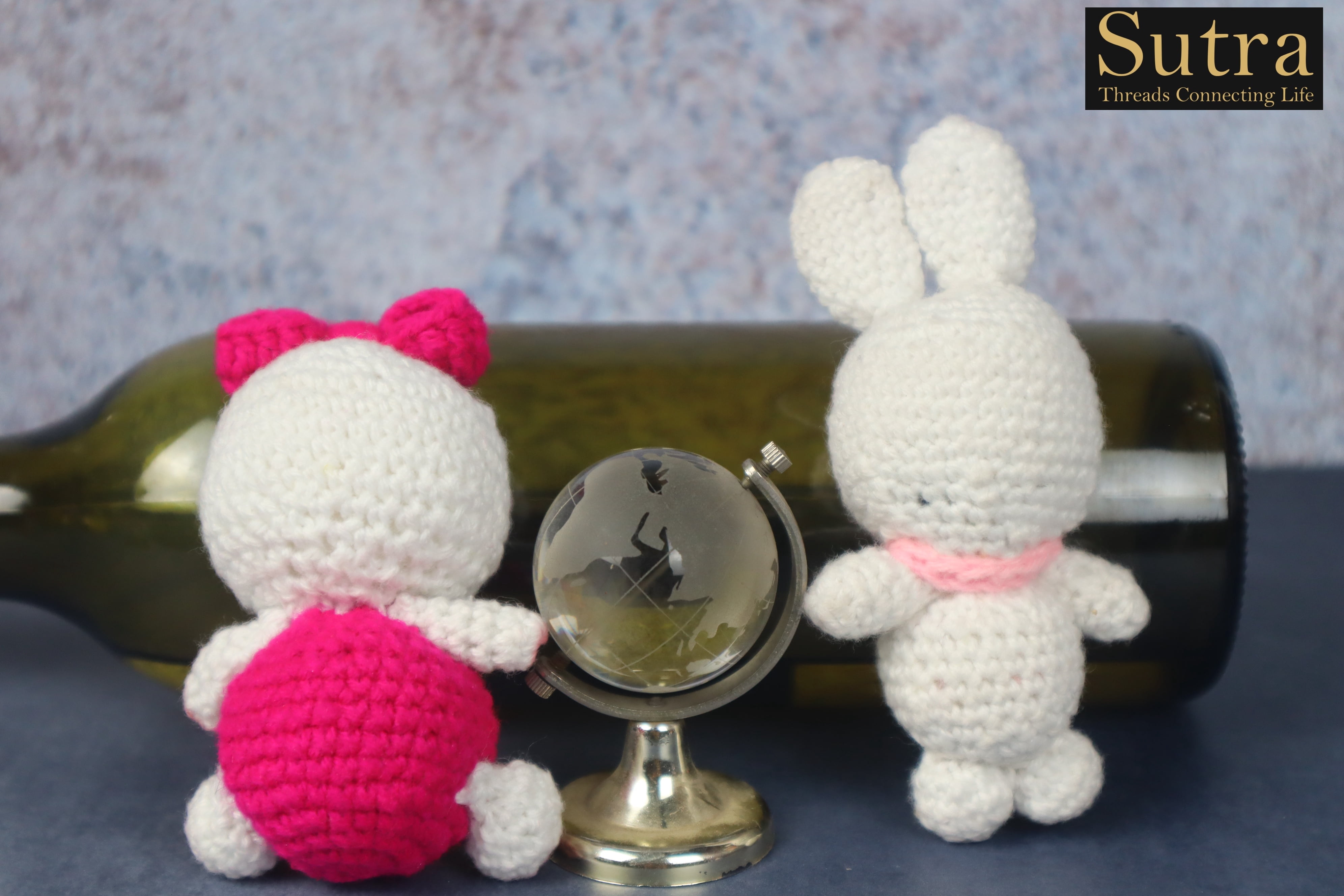Sutra Crochet Family Toy Set | Stuffed Animal Cute Family Toys| One Bunny Rabbit & Three Daisy Duck Toy Set for Kids and Gift Purpose | Soft Toys for Baby Girl