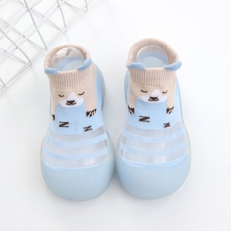 

Toyella 0-4 Years Old Baby Toddler Shoes Ice Silk Socks Shoes Baby Soft Sole Floor Shoes Blue 18to19