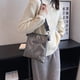 thumbnail image 3 of Bolso bandolera acolchada de algodón bandolera acolchada para mujer bolso de mano gris, 3 of 4
