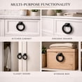 thumbnail image 2 of Black Cast Iron Cabinet Pulls 2" Ring Cabinet Handles with Hardware Pack of 2 Renovators Supply, 2 of 7