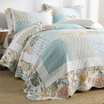 thumbnail image 4 of Colcha de retazos de algodón de 3 piezas en la cama, funda de cama Stitch, juego completo de colchas dobles y cobertores, mantas de cama, colchón, 4 of 5