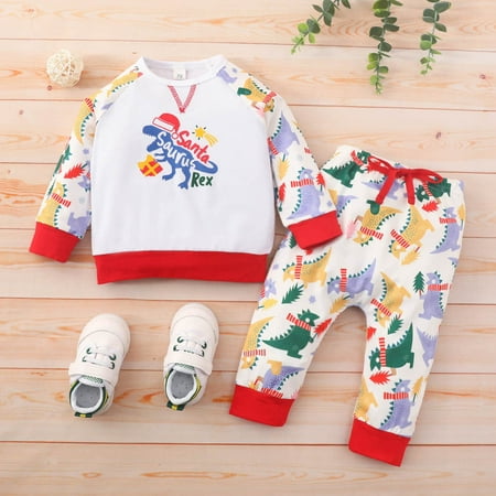 

kpoplk Baby Girl Christmas Outfit Christmas Top Girls Set Trousers Sleeve Baby Winter Boys Christmas Outfit Baby Girl(Red)