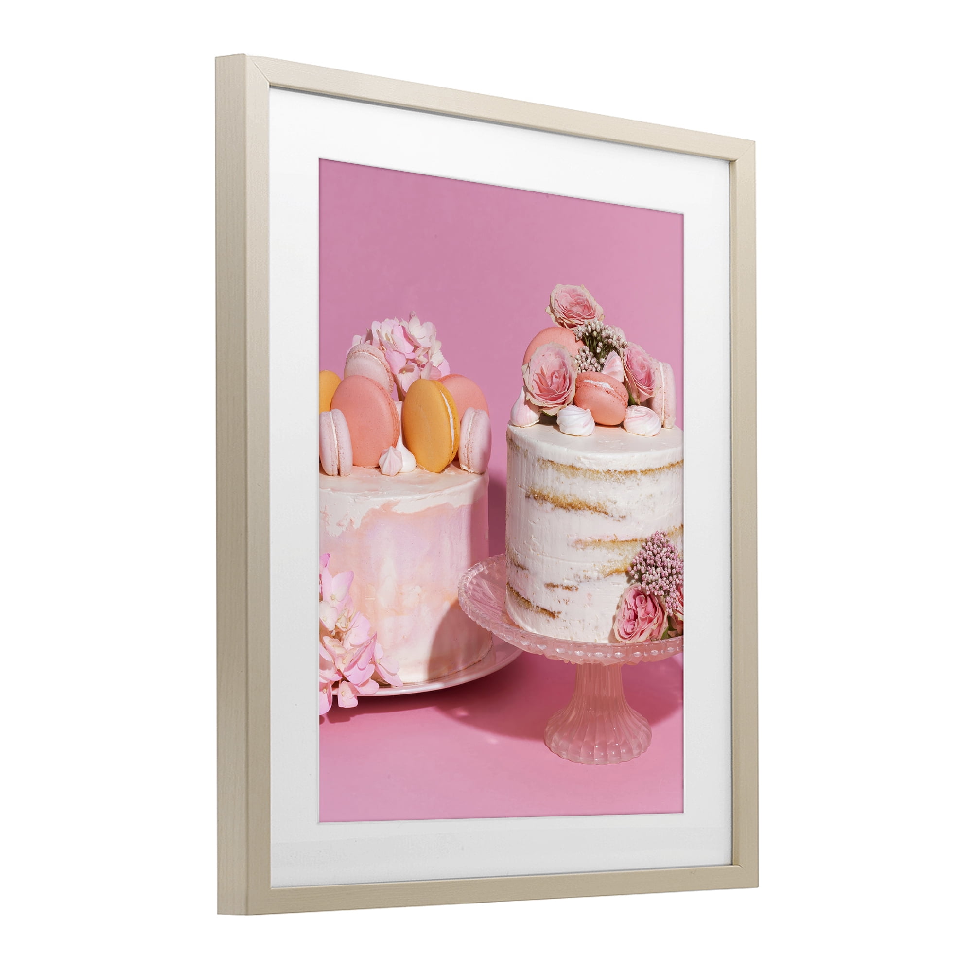 Stupell Industries Pink Pastel Macaroon Cakes Birch Framed Print Under Glass, design by LISH Creative