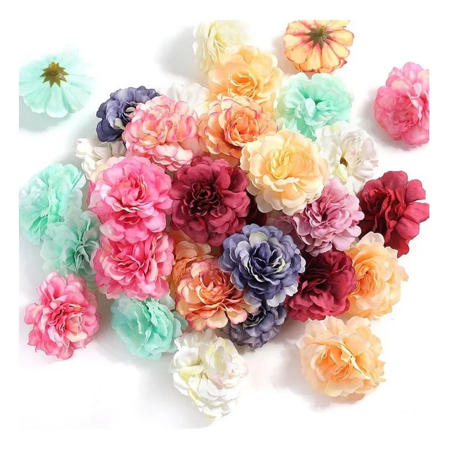 50 Cabezas Flores Rosa Artificial Decoración Boda Fiesta 5cm COLORES