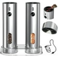 thumbnail image 1 of TEMOGU-Rechargeable Electric Salt and Pepper Grinder Set with Base, Automatic Stainless Steel Pepper Grinders with 110ML Container, Adjustable Coarseness and White LED Light, Silver, 1 of 4