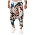 thumbnail image 1 of WEAIXIMIUNG Mens Overalls for Work Men's Hop Loose Linen Harlan Low Rise Jogging Sweatpants, 1 of 9