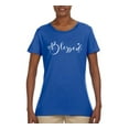 thumbnail image 2 of Wild Bobby, Blessed Inspirational Quote Heart Love, Inspirational/Christian, Women Graphic Tee, Royal, Large, 2 of 3