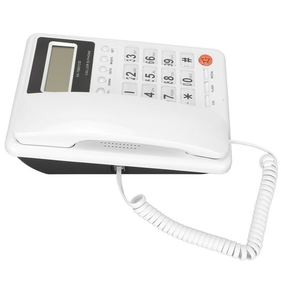 Desktop Wired Phone, LCD Display Ringtone Selectable  Function Hotel Wired Phone KX-T8001CID    For Office Black,White