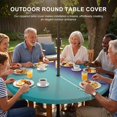 thumbnail image 3 of Round Outdoor Tablecloth with Umbrella Hole and Zipper, Teal Purple Ombre Tablecloth with Elastic Waterproof, Modern Art Abstract Aesthetics Patio Table Covers for 55" - 60" Picnic Pool Tables, 3 of 9