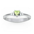 thumbnail image 2 of Birthstone Heart Ring with Shoulder Accents - Peridot (August), 2 of 4