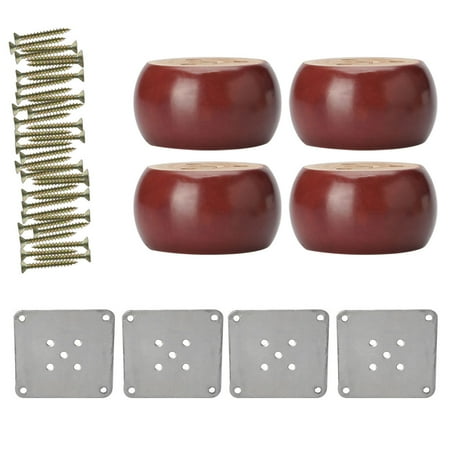 2 Wood Furniture Legs Chair Desk Bed Feet Round Leg Replacement