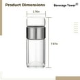 thumbnail image 2 of Tea Infuser Bottle, Double Wall Glass Travel Mug, Heat Resistant Tea Tumbler, Loose Leaf Tea Strainer Cup, Glass Water Tea Tumbler for Homes, Offices, Schools, Silver, 16.9 oz, 2 of 5
