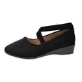 thumbnail image 3 of Willtoo Womens Crisscross Elastic Strap Wedge Flats Comfort Slip‑On Mary Jane Shoes Soft Lightweight Non‑Slip Round Toe Casual Walking Shoes, 3 of 6