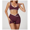 thumbnail image 2 of PISONIC Two Piece Workout Sets for Women Color Block Sports Bra and Scrunch Butt Lifting Shorts Gym Yoga Active Wear Outfits, 2 of 7