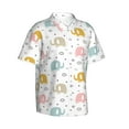 thumbnail image 2 of Balery Little Elephant Print Men's Hawaiian Shirts Short Sleeve Beach Shirt Relaxed Fit Vacation Button Down Shirts-XX-Large, 2 of 9