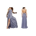 thumbnail image 2 of Women'S Elegant Sleeveless Off Shoulder Bodycon Long Formal Party Evening Dress Purple M, 2 of 5