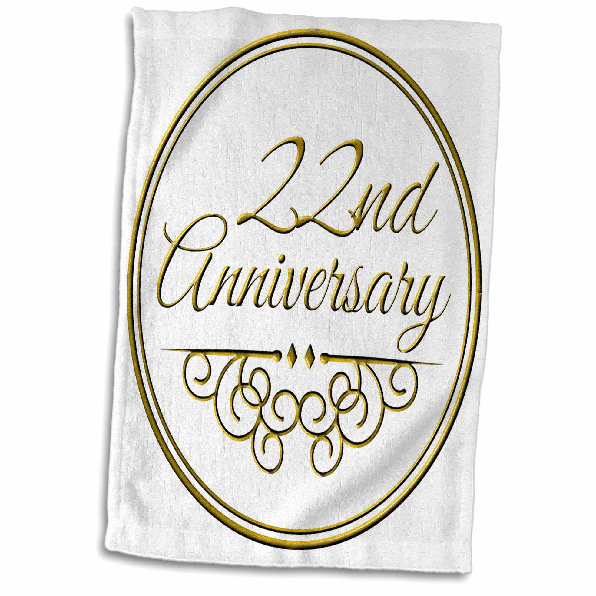 22nd Wedding Anniversary Gifts
 3dRose 22nd Anniversary t gold text for celebrating