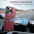 thumbnail image 6 of ELEHOLD Case for iPhone 12 Pro / 12 6.1",2 in 1 Detachable Magnetic Leather Wallet Case with Card Holder Kickstand,Red, 6 of 9