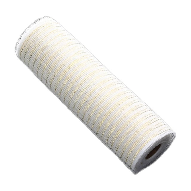 MOQIN Metallic Poly Mesh Ribbon, 10 Inch X 10 Yards Christmas Deco Mesh, Mesh Ribbon for Christmas Tree Deco Mesh 10 Inch Rolls for Wreath,Garland,DIY Crafts,Swag,Bow