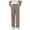 Khaki, variant on Men's Old Money Dress Pants Pleated Wide Leg Golf Trousers High Waisted Loose Fit Slacks Button Closure with Pockets for Business Office Fall, Beige, XXL