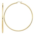 thumbnail image 4 of 14K Yellow Gold Lightweight 2mm Polished Hoop Earrings, 4 of 7