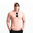 thumbnail image 4 of Men's UPF 50+ Sun Protection Hooded Shirt with Integrated Face Cover Long Sleeve Lightweight Rash Guard Shirts, L, 4 of 4